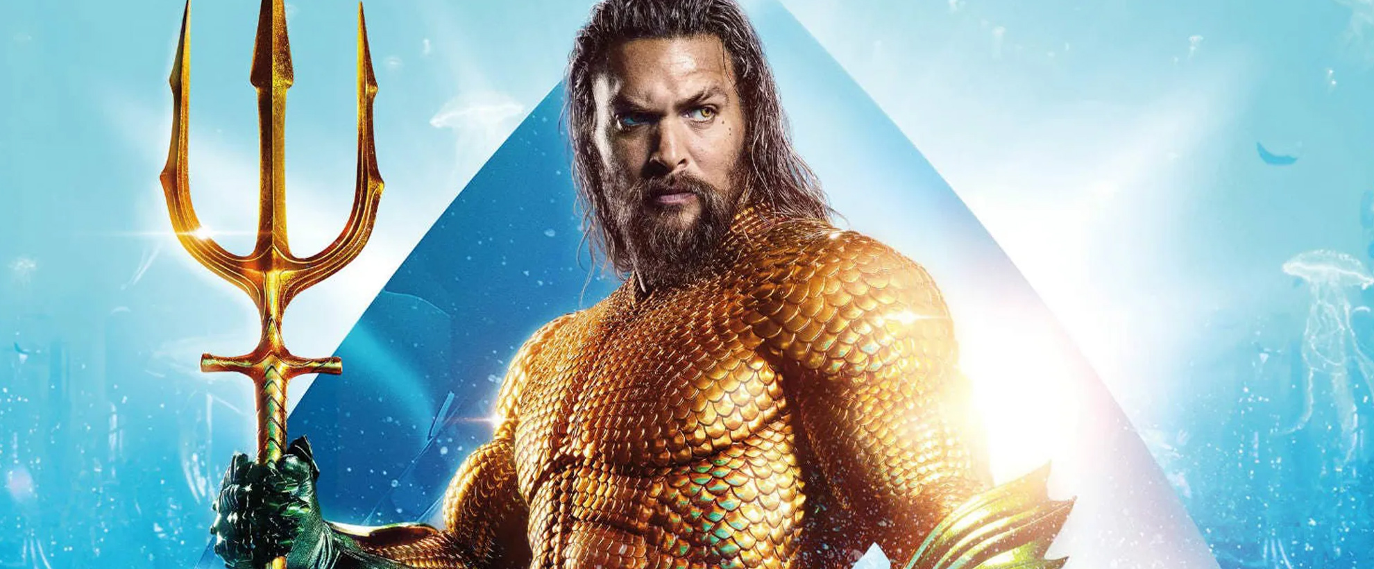 A promotional image of Jason Momoa as Aquaman