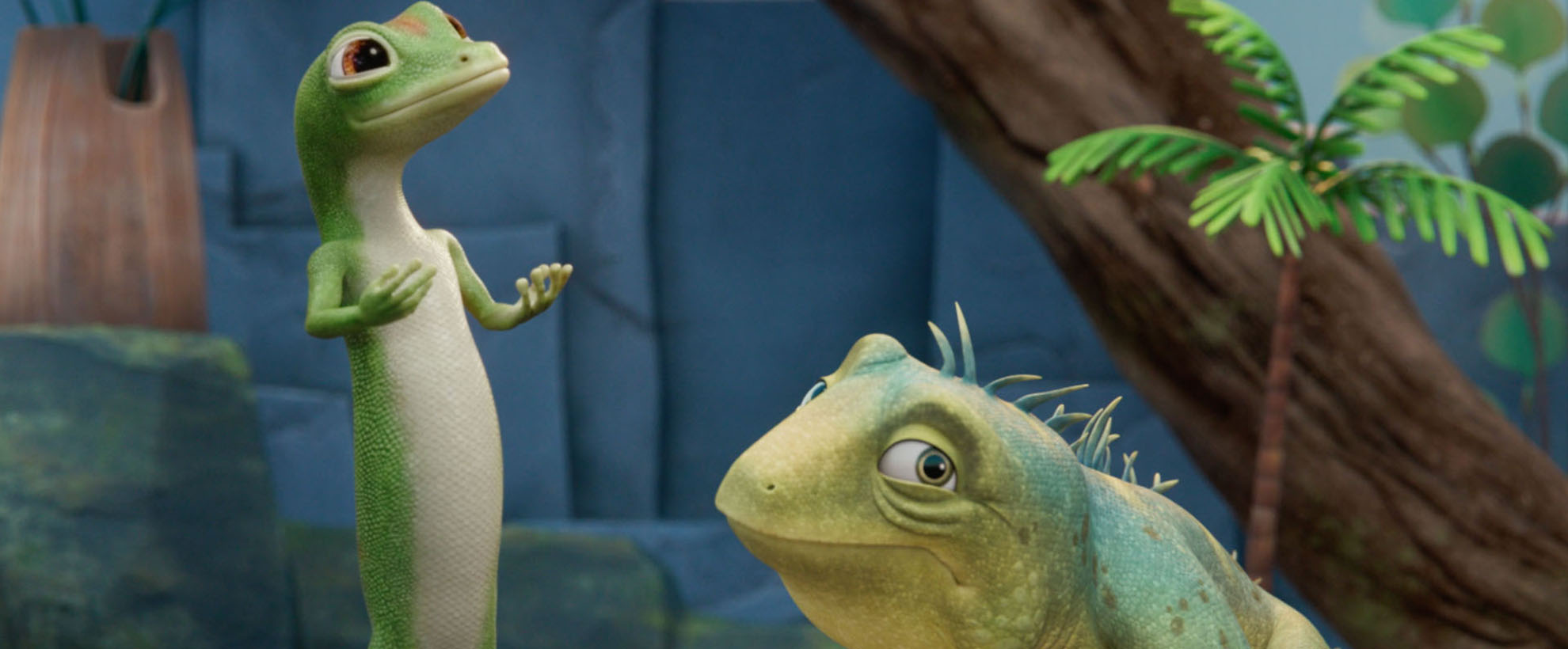 The GEICO Gecko with Leo from Leo the Lizard