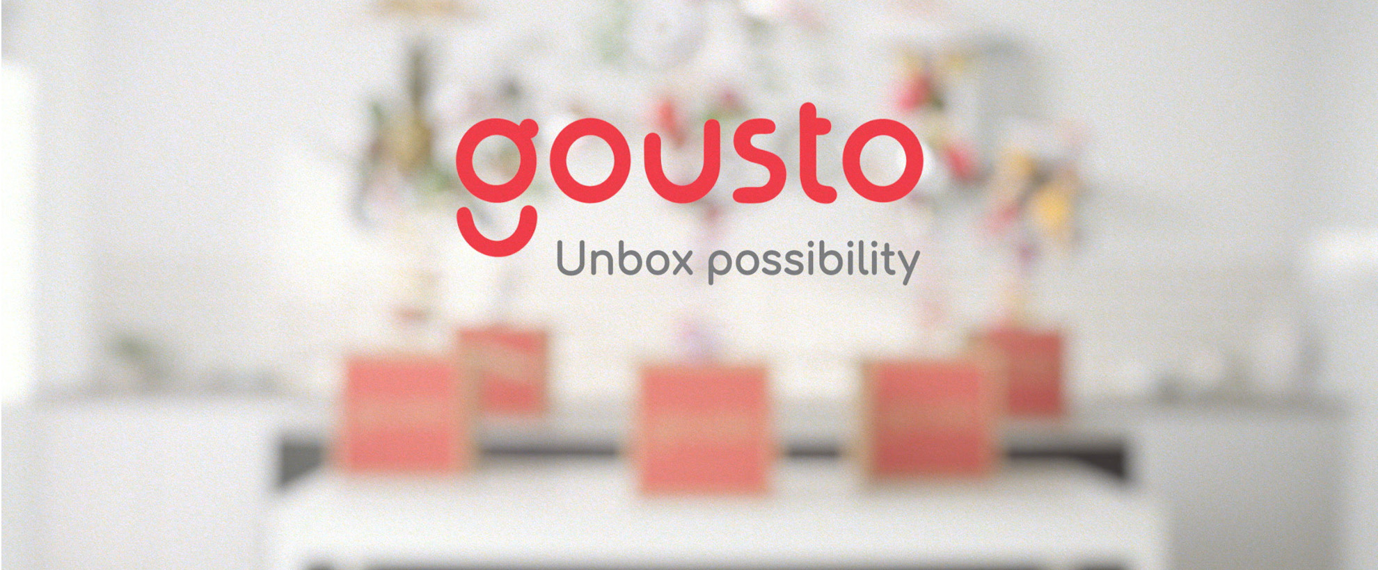 The Gousto logo with the phrase "Unbox Possibility" undernearth