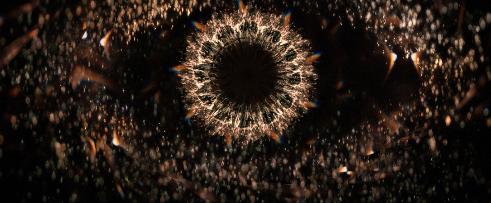 a formation of an eye made of a cg animated crystal light fractures