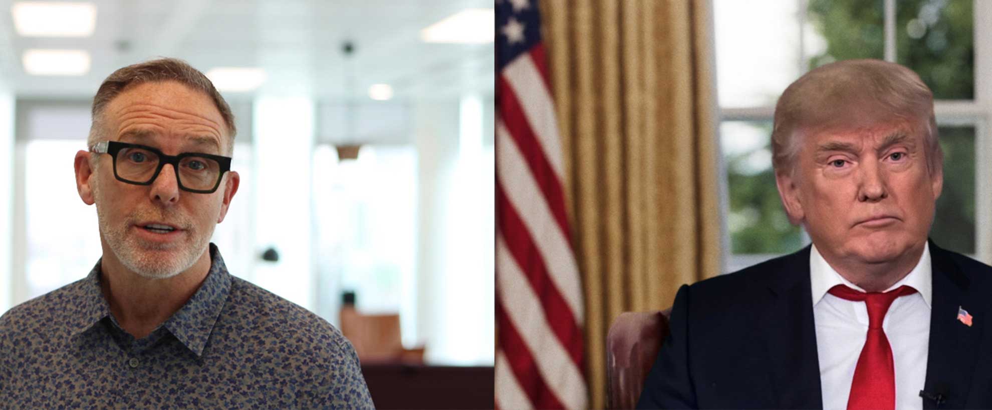 Framestore Chief Creative Officer Mike McGee shares a zoom call with a deep fake of Donald Trump