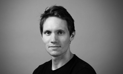 A black and white photo of Gavin McKenzie