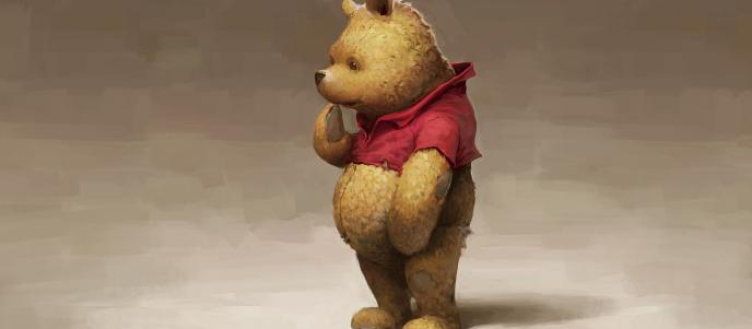 concept art of winnie the pooh looking confused