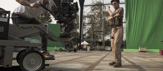 Tig Notaro on set on Army of the Dead