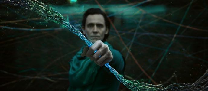 Concept art showing Loki grabbing a strand of time