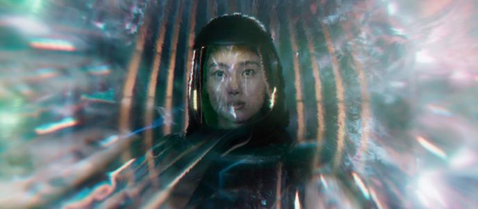 A woman in a spacesuit