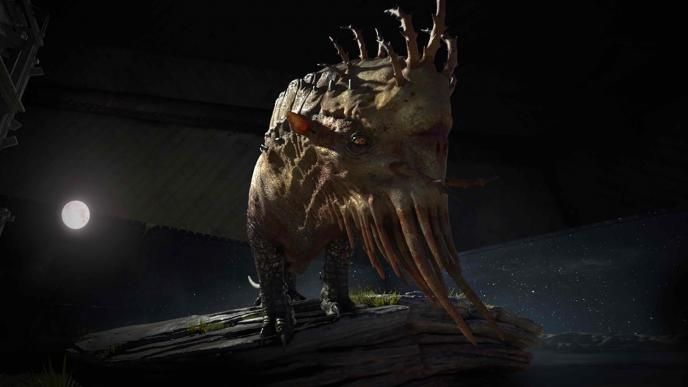 graphorn creature from fantastic beasts and where to find them facing forward
