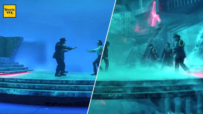 Before and After of VFX on Loki