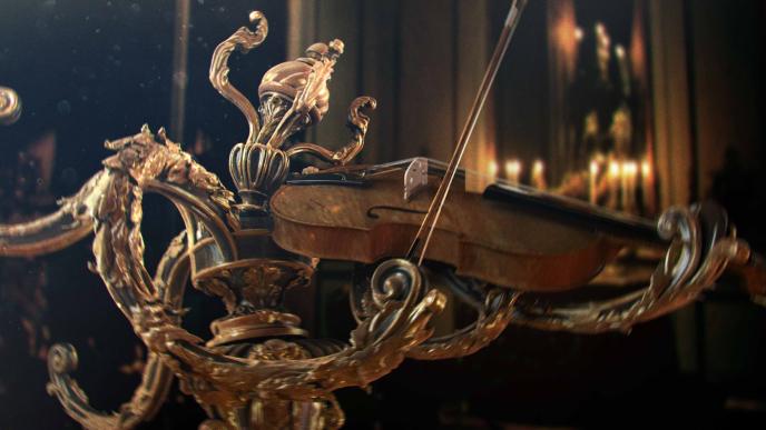 concept art close up perspective of a detailed coat hanger playing a violin