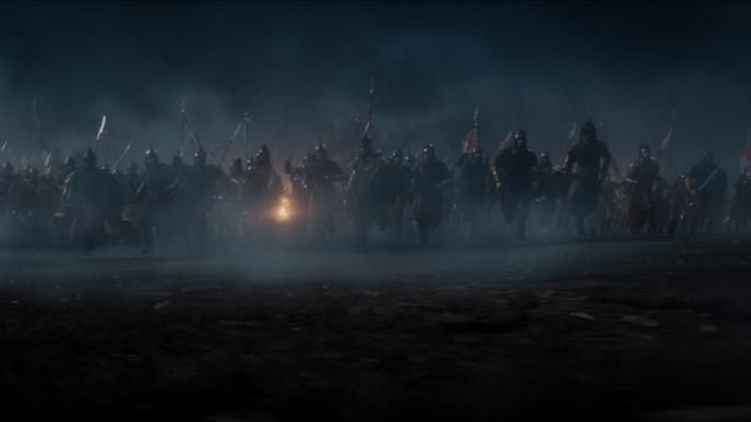 soldiers running on a battle field