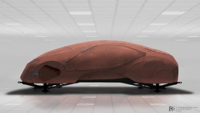 a race car that is covered in terracotta clay