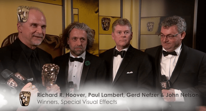 richard r hoover, paul lambert, gerd nefzer and john nelson at the bafta awards ceremony