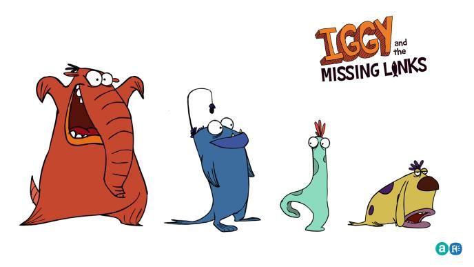 iggy and the missing link characters standing together