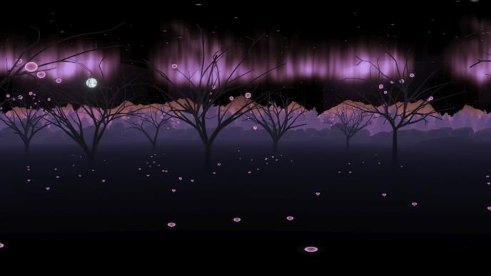animated forest with luminous lights