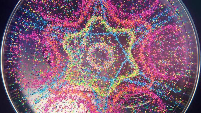 small colourful bubbles in a star formation