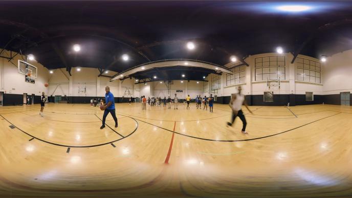 360 view of a basketball court
