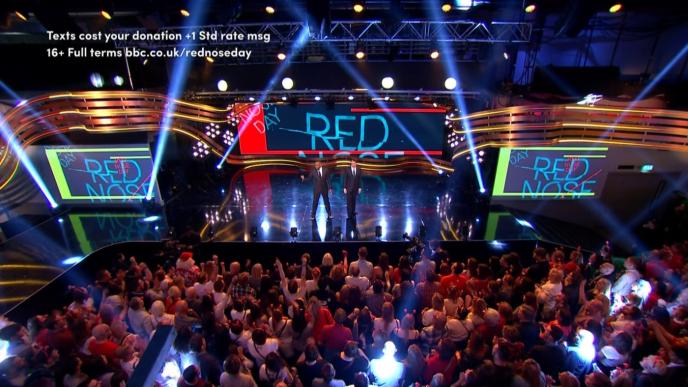 red nose day stage and audience