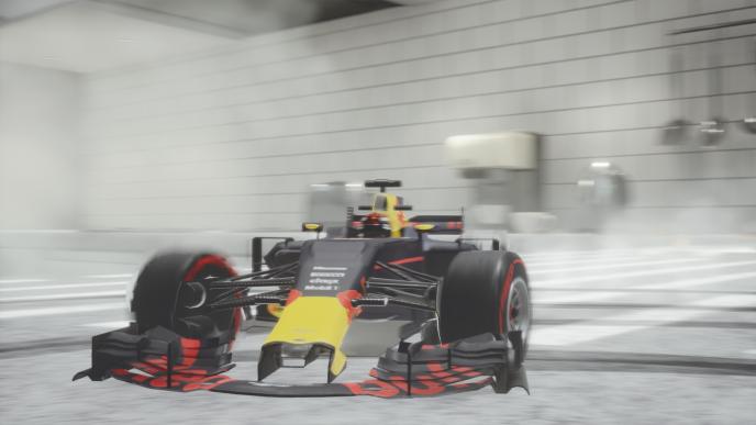 an animated race car mid drift