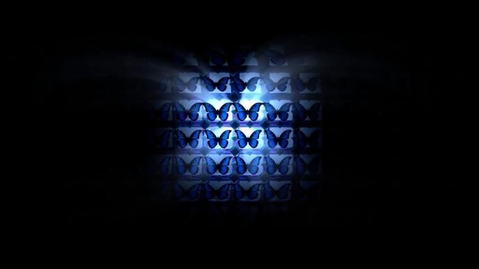 rows of animated blue butterflies