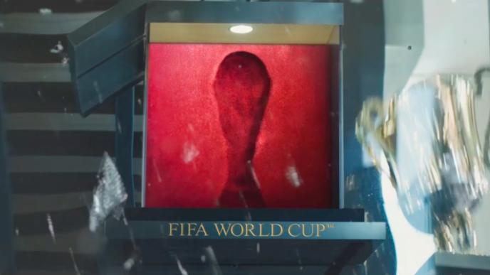 empty red fifa world cup award case