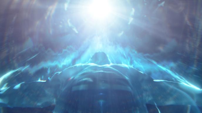 watchmen character ascending into the light