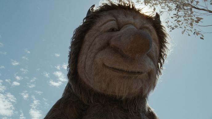 close up front view of cg animated photorealistic character ira from where the wild things are