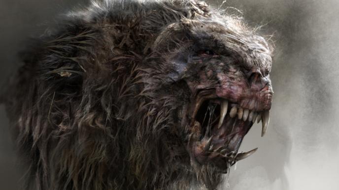 close up of a chimera creature