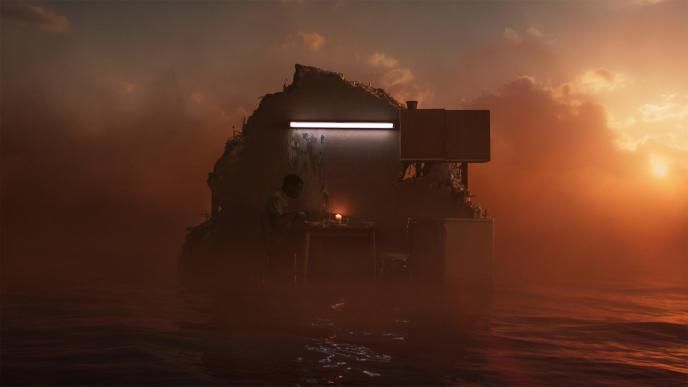 eerie scene from his house