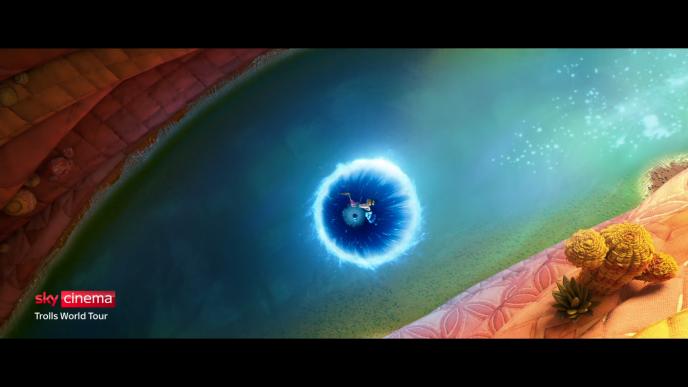 aerial view of a portal in a river