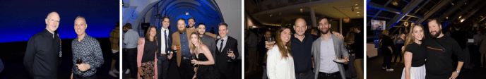 A collage of images from the launch of the Chicago studio