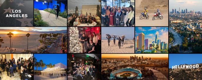 A collage of photos depicting our LA teams at sporting and social events
