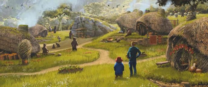 Concept art of the bear village from Paddington in Peru