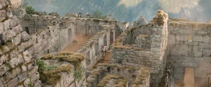 A digitally enhanced ancient temple, inspired by Machu Picchu