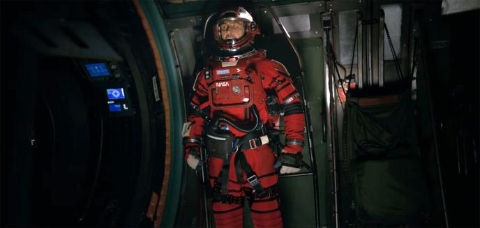 Ryan Gosling in a red astronaut suit in Project Hail Mary