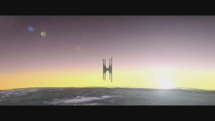 Foundation S3 previs shot of the vault’s shadow journey through Foundation Station