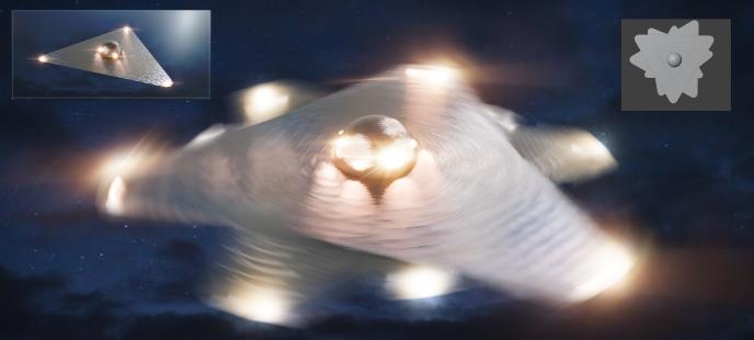 A design for Disclosure Day's UFO, formed of rotating triangular sections