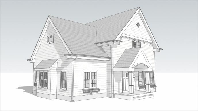 a cg model of a house