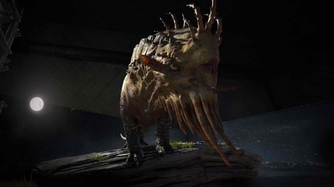 graphorn creature from fantastic beasts and where to find them facing forward