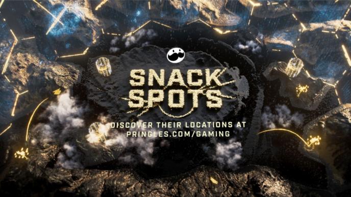 pringles snack spots promo text. the background is from halo video game
