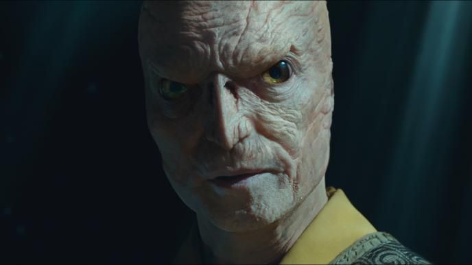 cg animated photorealistic face close up of a 47 ronin character