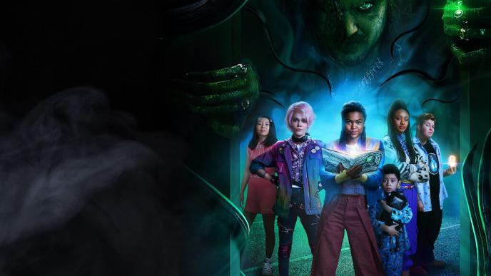 six characters from the 'a babysitter's guide to monster hunting' film