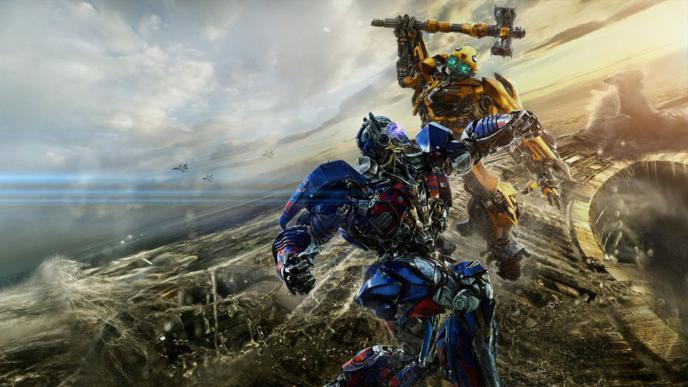 two transformers fighting mid air