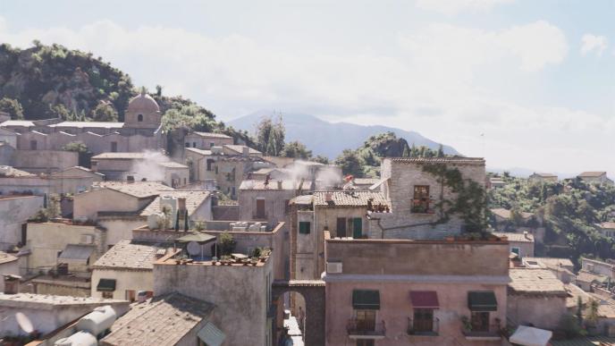 buildings and houses of a sicilian village