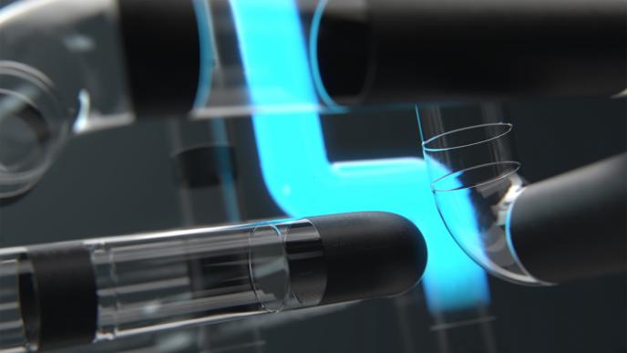 animated illuminous and industrial pipes