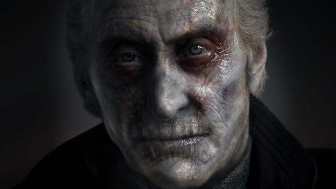 close up of actor charles dance as master vampire