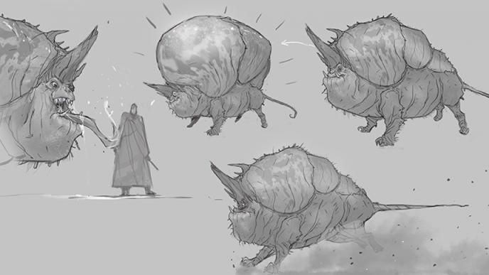 erumpent creature concept art sketches