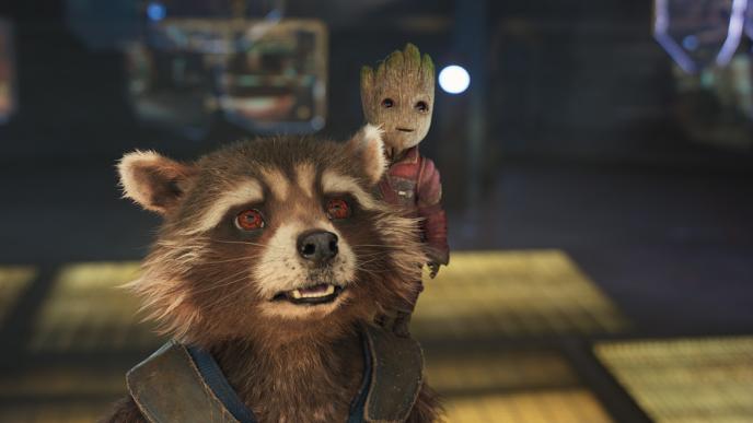Baby Groot and Rocket