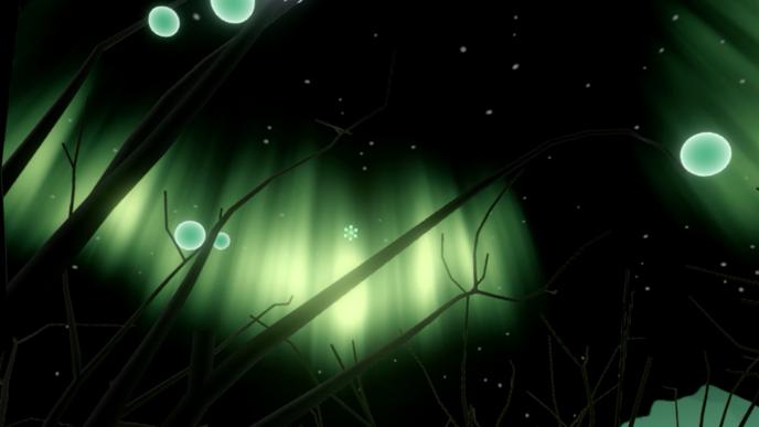 animated forest with luminous lights