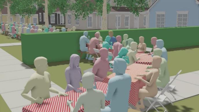 cg animation process of a never ending bbq picnic