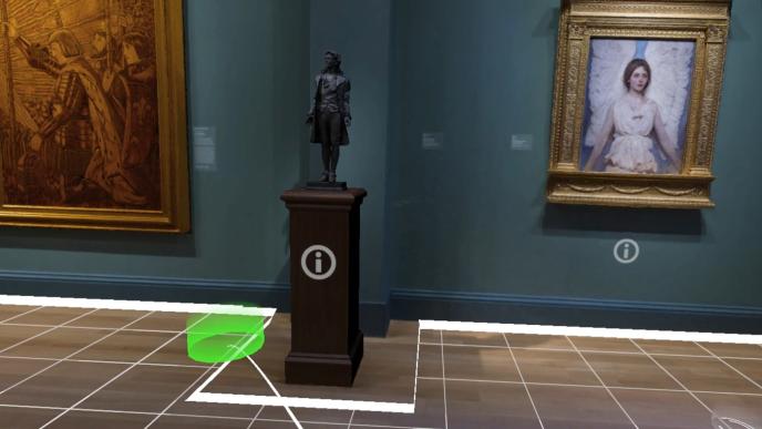 vr perspective of a statue and paintings in the smithsonian american art musem